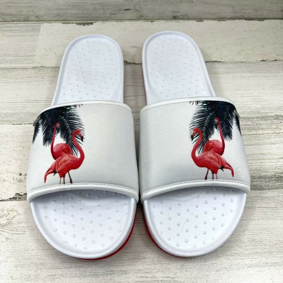 Ted Baker Sauldi 2 Slides Rubber Soles White Red Flamingo Men's Size US13/EUR46. - Picture 3 of 12
